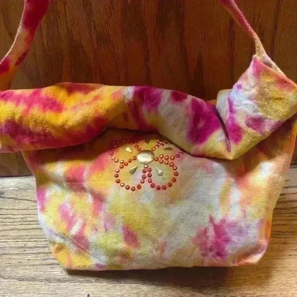 Hand Tie dyed lunch bag